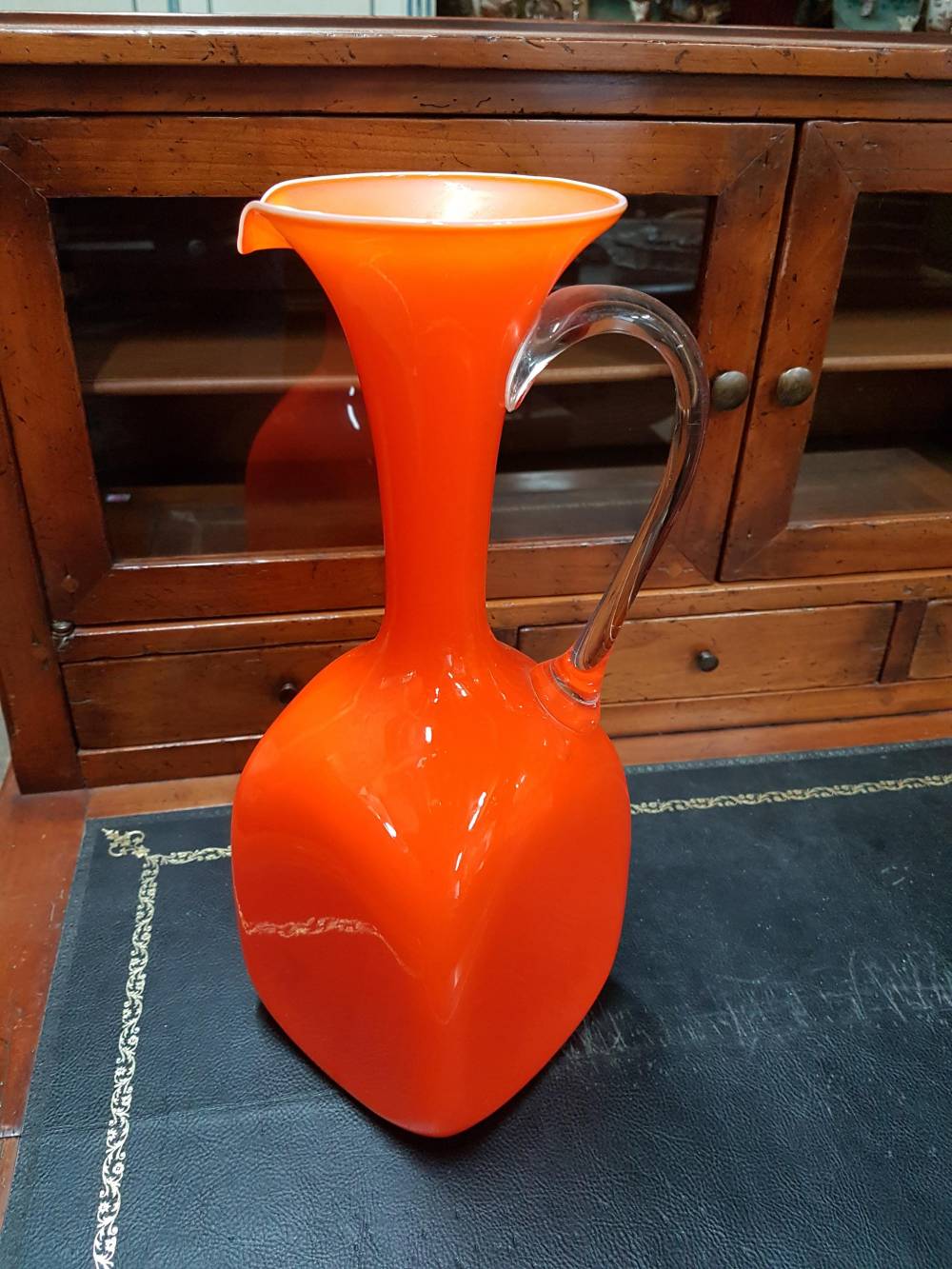 grand vase pichet opaline orange