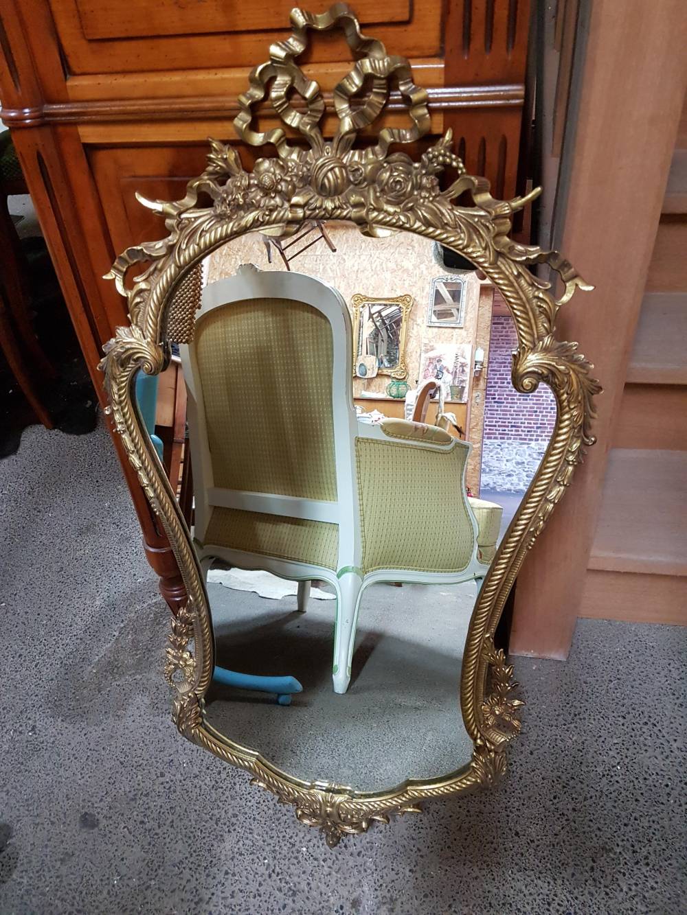 miroir de style louis XVI encadrement bronze